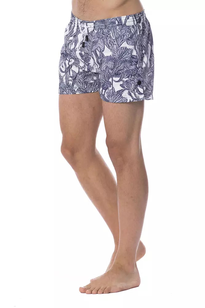 Roberto Cavalli Sport Hellblaue Polyester-Badehose für Männer