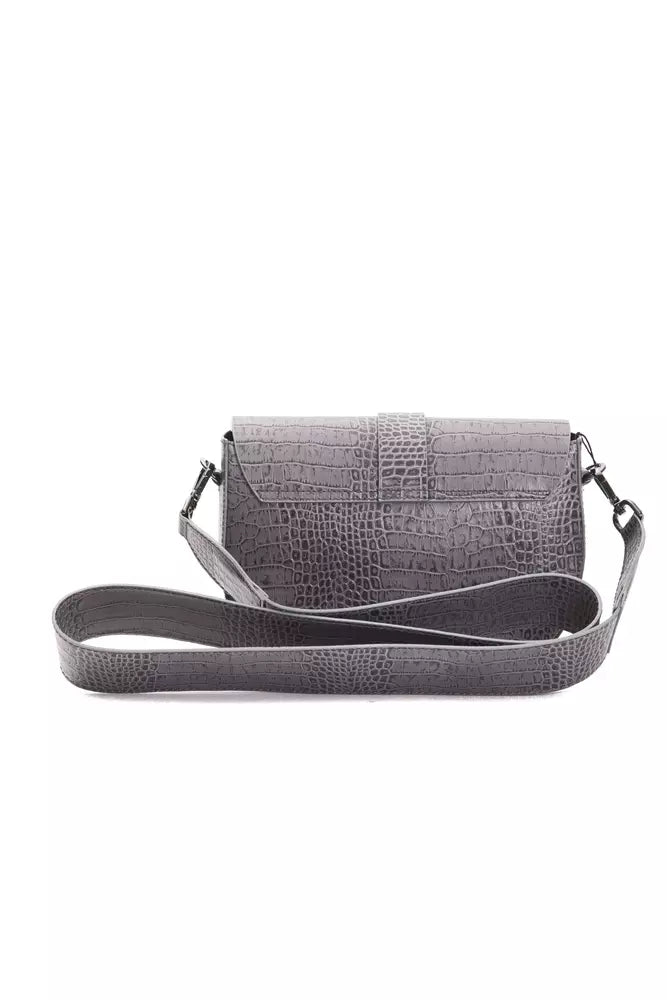 Pompei Donatella Graue Leder Damen Crossbody Tasche