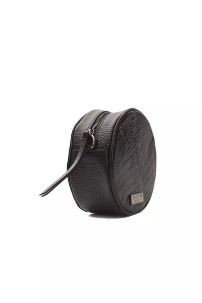 Pompei Donatella Schwarze Leder Damen Crossbody Tasche