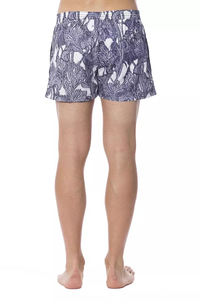 Roberto Cavalli Sport Hellblaue Polyester-Badehose für Männer