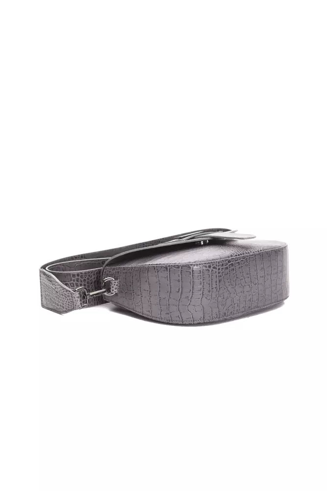 Pompei Donatella Graue Leder Damen Crossbody Tasche