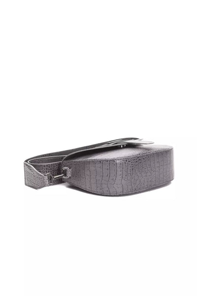 Pompei Donatella Graue Leder Damen Crossbody Tasche