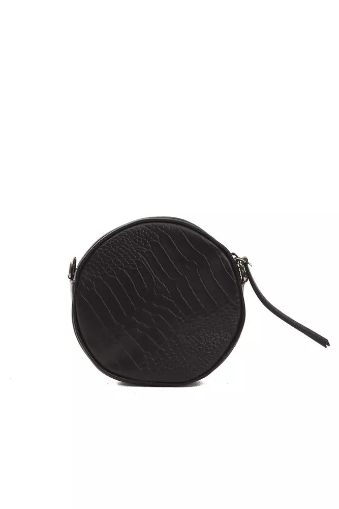 Pompei Donatella Schwarze Leder Damen Crossbody Tasche
