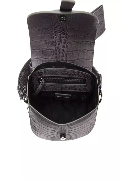Pompei Donatella Graue Leder Damen Crossbody Tasche