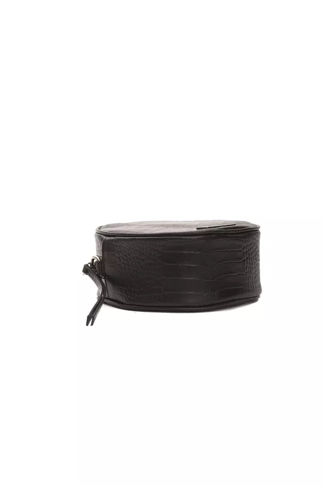 Pompei Donatella Schwarze Leder Damen Crossbody Tasche