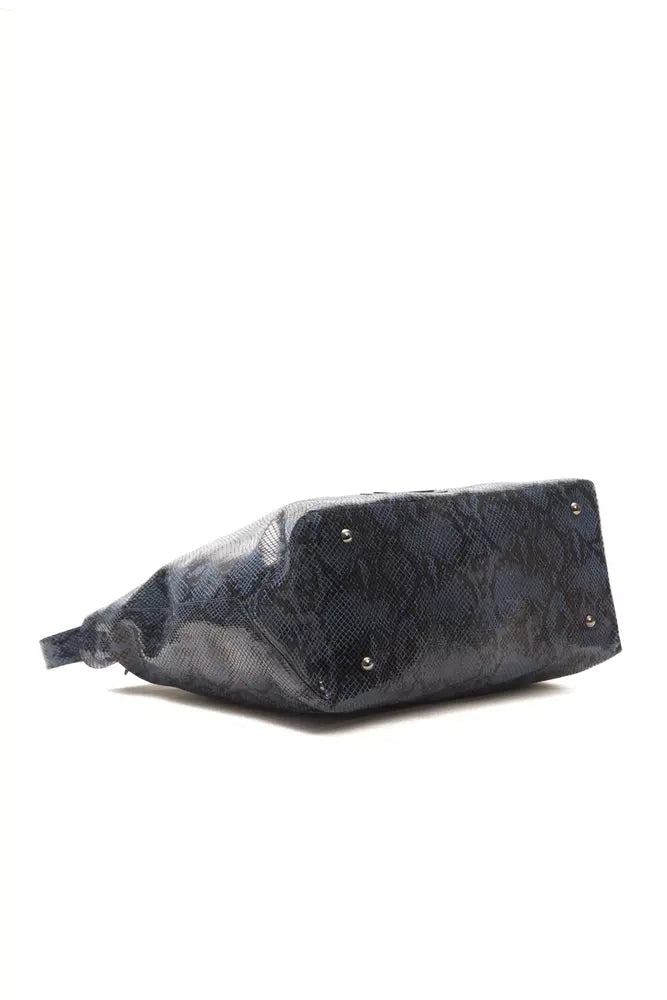 Pompei Donatella Blaue Leder Damen Umhängetasche