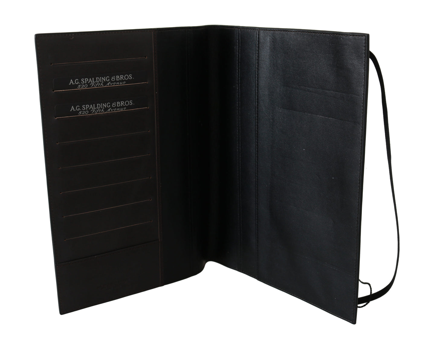 A.G. Spalding & Bros Schwarzes Leder Bifold Travel Holder Logo Wallet