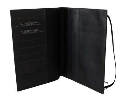 A.G. Spalding & Bros Schwarzes Leder Bifold Travel Holder Logo Wallet