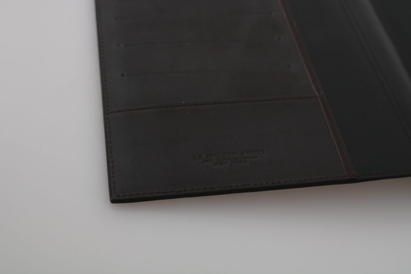 A.G. Spalding & Bros Schwarzes Leder Bifold Travel Holder Logo Wallet