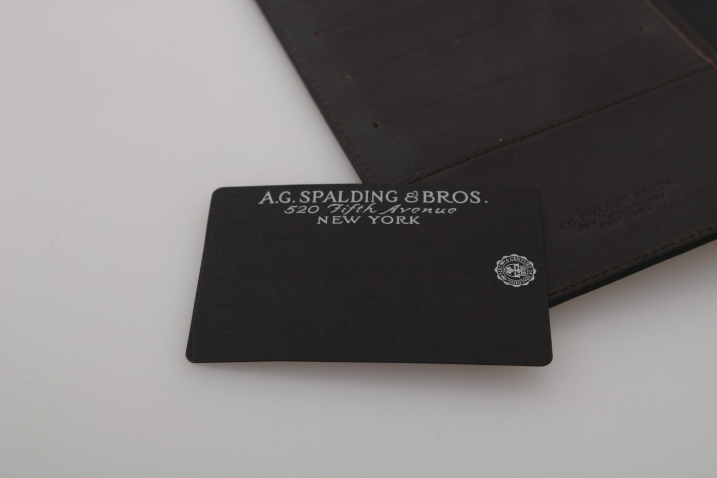 A.G. Spalding & Bros Schwarzes Leder Bifold Travel Holder Logo Wallet