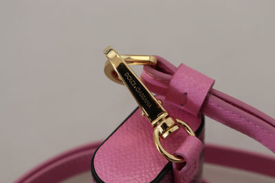 Dolce & Gabbana Rosa Schwarz Lederband Gold Metall Logo Airpods Fall