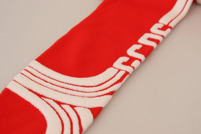GCDS Roter Wollpullover mit Logo bedruckter Rundhalsausschnitt für Männer Pullover