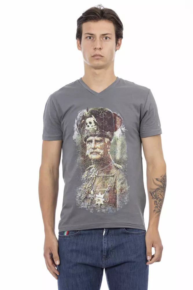 Trussardi Action Graues Baumwoll-T-Shirt für Männer
