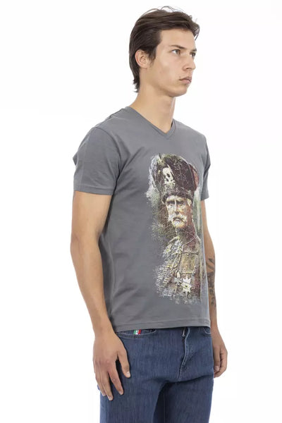 Trussardi Action Graues Baumwoll-T-Shirt für Männer