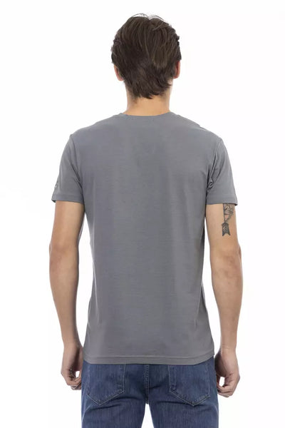 Trussardi Action Graues Baumwoll-T-Shirt für Männer