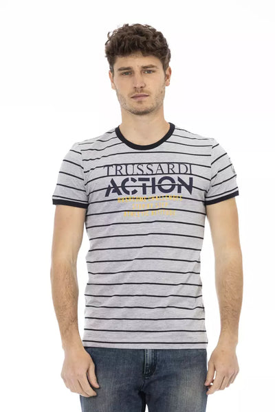 Trussardi Action Graues Baumwoll-T-Shirt für Männer
