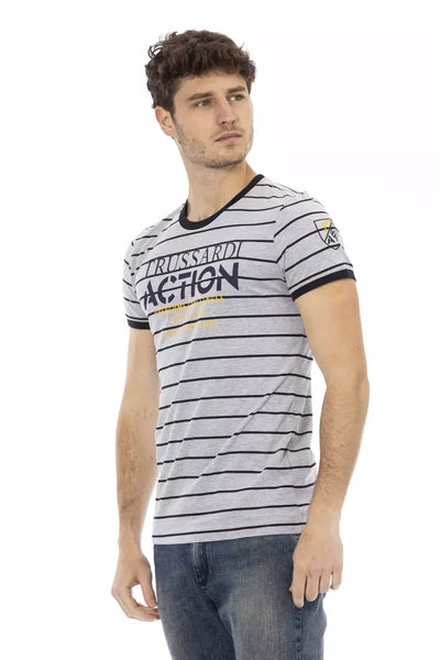 Trussardi Action Graues Baumwoll-T-Shirt für Männer