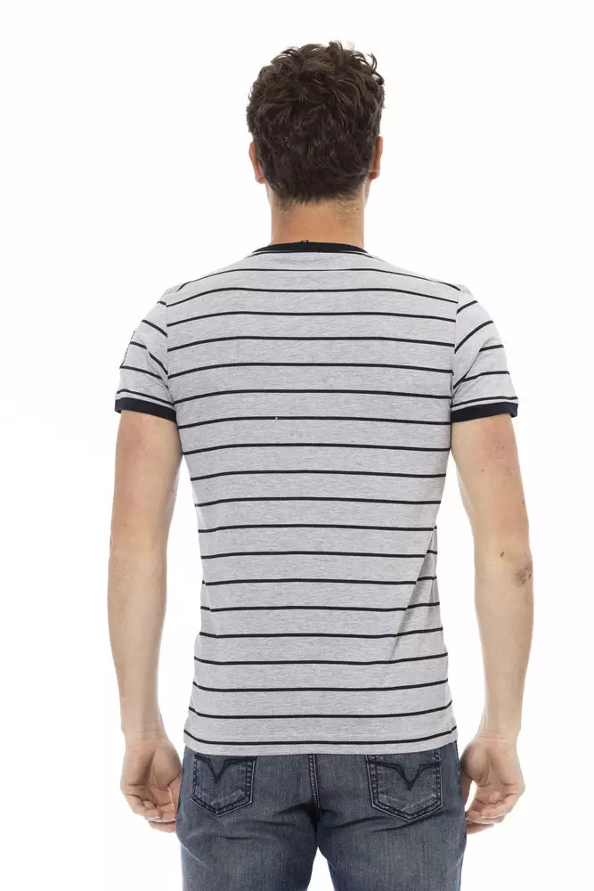 Trussardi Action Graues Baumwoll-T-Shirt für Männer