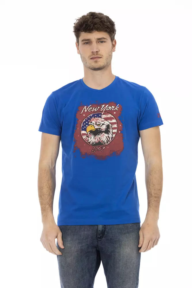 Trussardi Action T-Shirt für Männer aus blauer Baumwolle