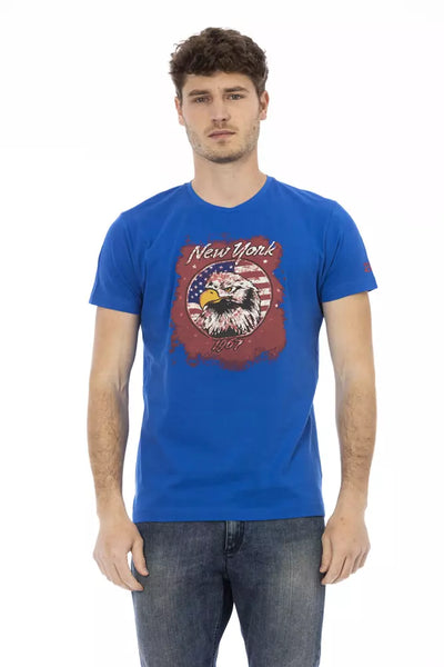 Trussardi Action T-Shirt für Männer aus blauer Baumwolle
