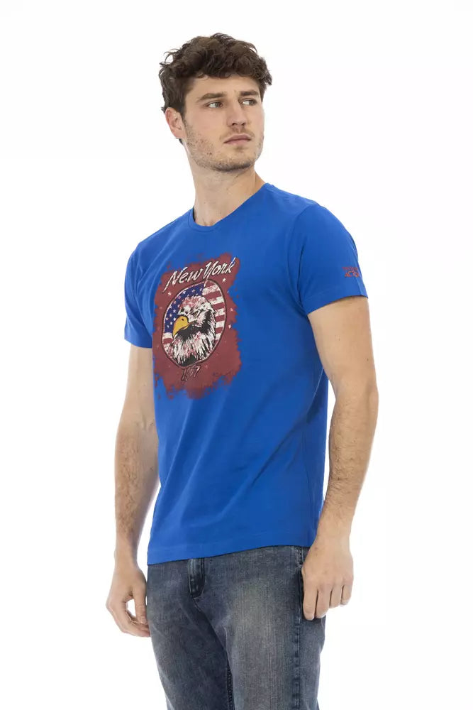 Trussardi Action T-Shirt für Männer aus blauer Baumwolle