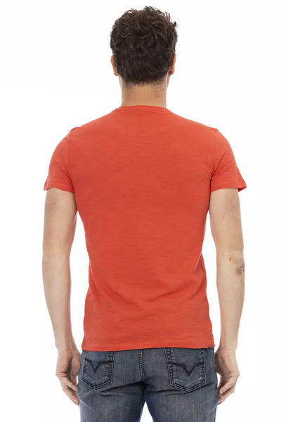 Trussardi Action Rotes Baumwoll-T-Shirt für Männer
