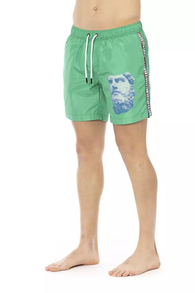 Bikkembergs Grünes Polyester Herren-Badehose