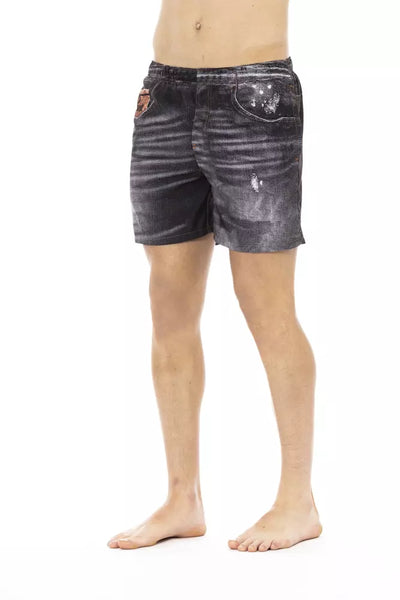 Just Cavalli Schwarze Polyester Herren Badeshorts