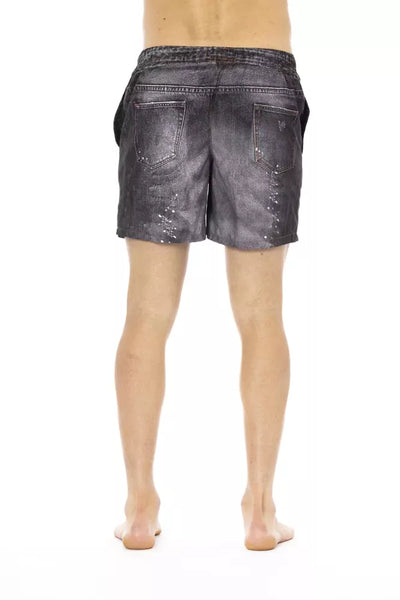 Just Cavalli Schwarze Polyester Herren Badeshorts