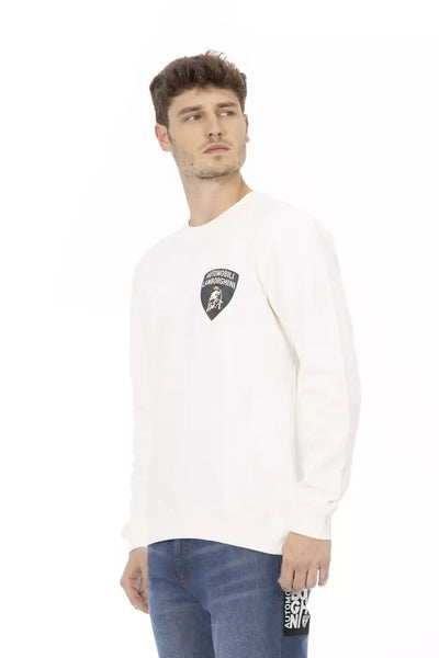 Automobili Lamborghini Herrenpullover aus weißer Baumwolle