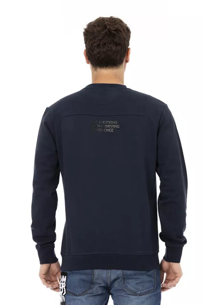 Automobili Lamborghini Blauer Baumwollpullover für Männer mit Brusttasche
