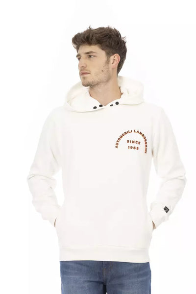Automobili Lamborghini Weißer Baumwollpullover für Männer mit Taschen