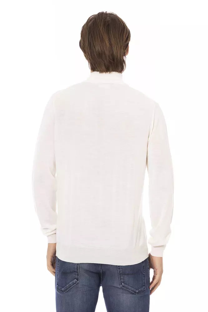 Baldinini Trend Weißer Stoff Männer Rollkragenpullover