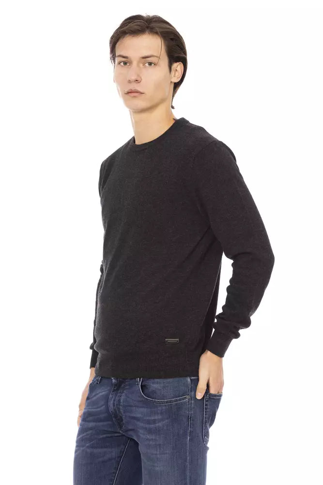 Baldinini Trend Herrenpullover aus schwarzer Wolle