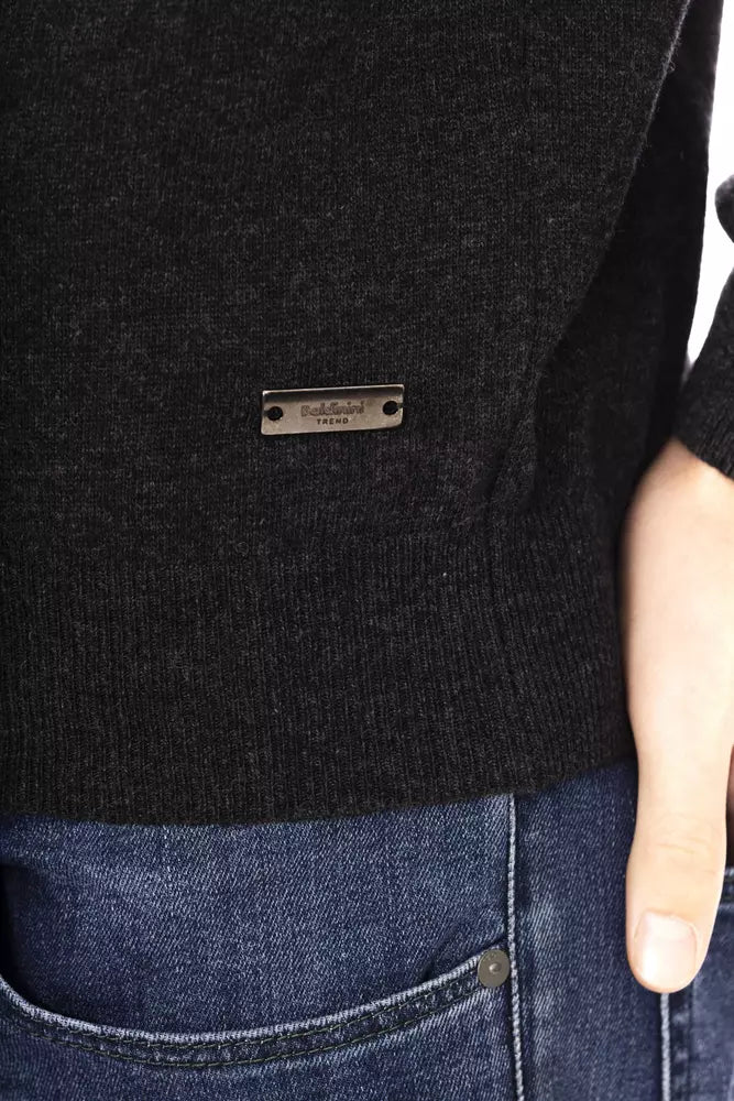 Baldinini Trend Herrenpullover aus schwarzer Wolle