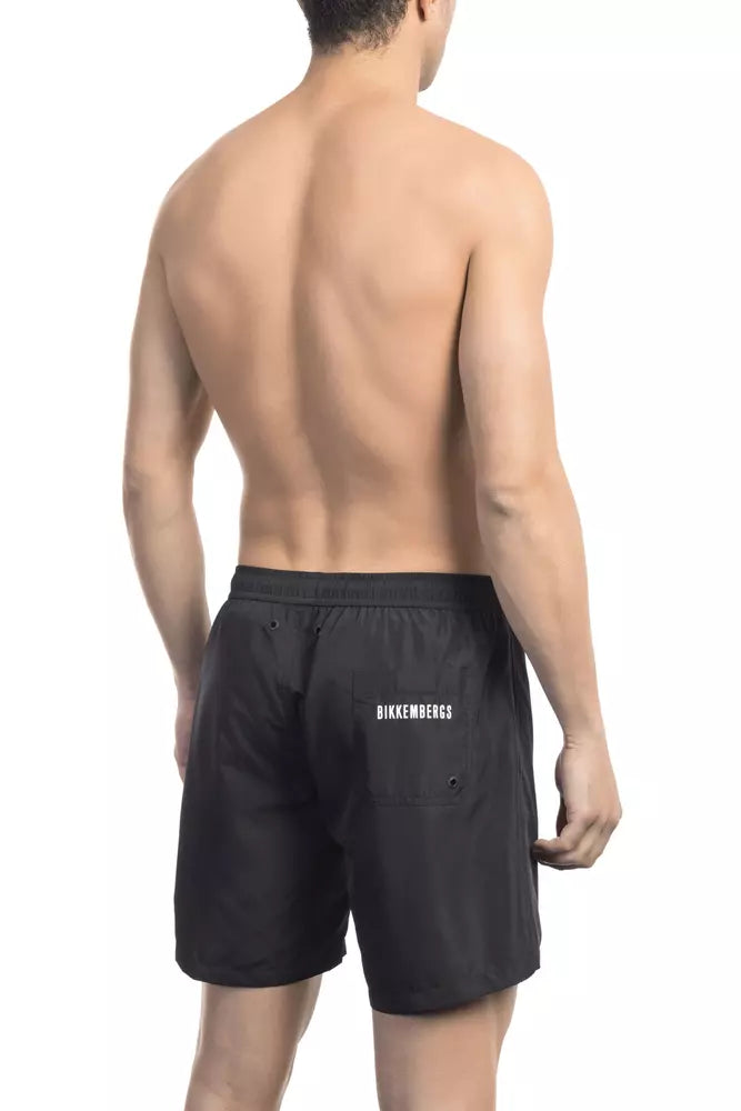 Bikkembergs Schwarze Polyester Herren Badeshorts