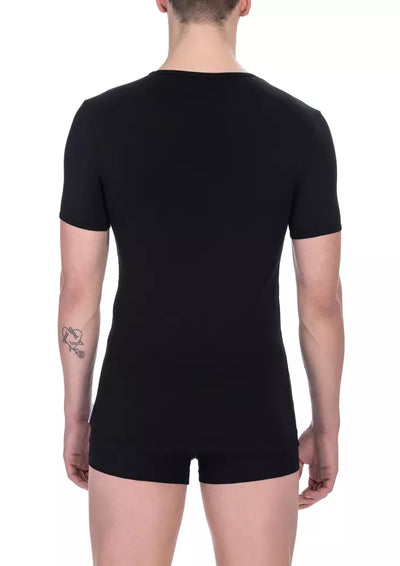 Bikkembergs Schwarzes Baumwoll-T-Shirt für Männer