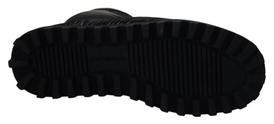 Dolce & Gabbana Schwarze Stiefel Gepolsterte Mittlere Wade Winterschuhe