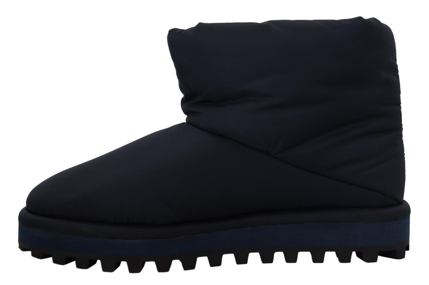 Dolce & Gabbana Blaue Nylonstiefel gepolsterte Schuhe mit mittlerer Wade