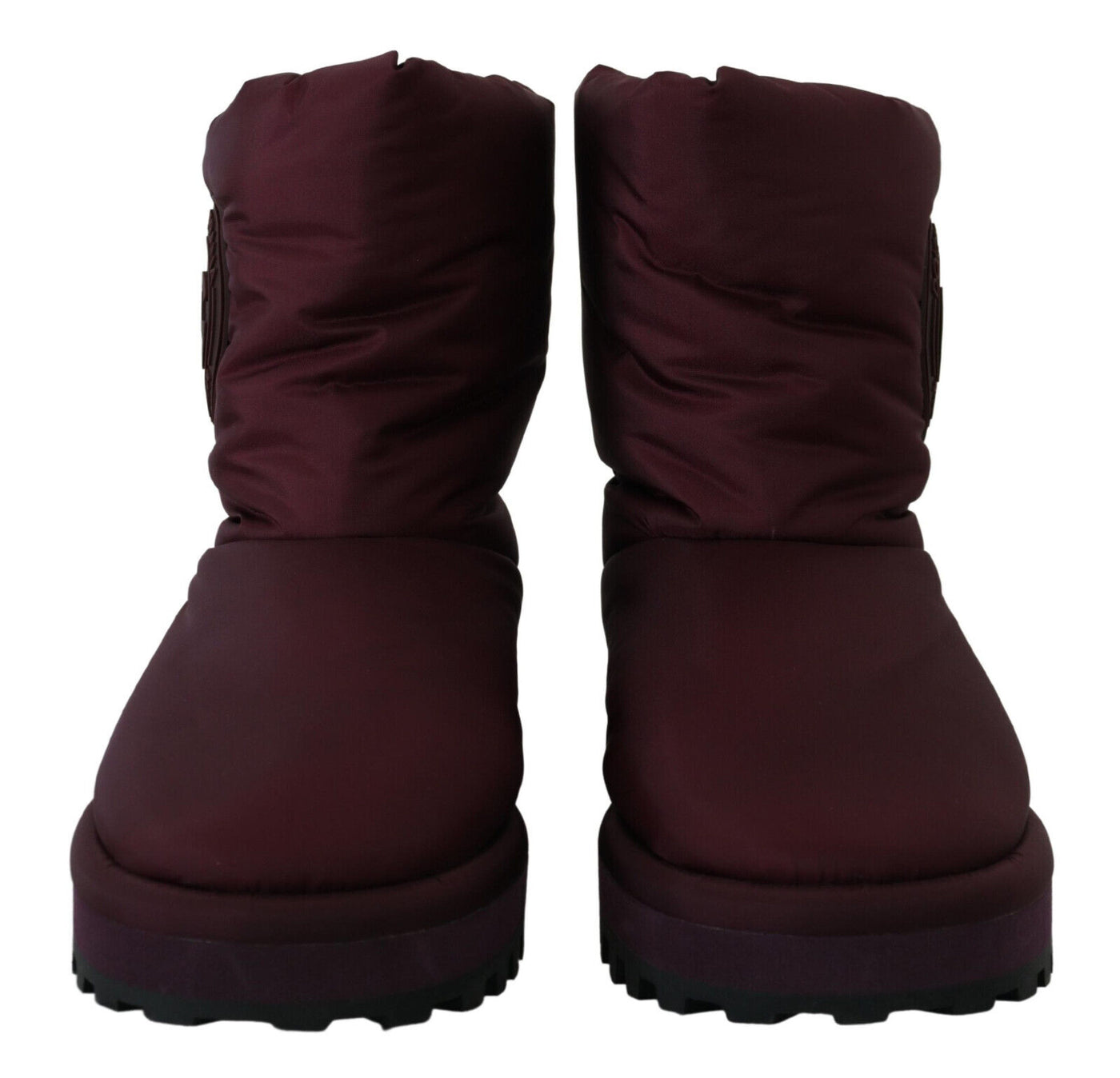 Dolce & Gabbana Bordeaux Nylonstiefel Gepolsterte Halbschuhe