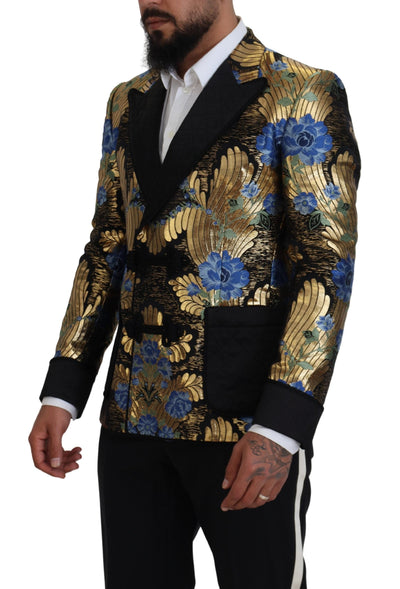 Dolce & Gabbana Gold Lurex Zweireiher Jacke Blazer