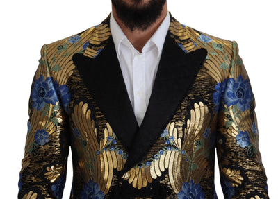 Dolce & Gabbana Gold Lurex Zweireiher Jacke Blazer