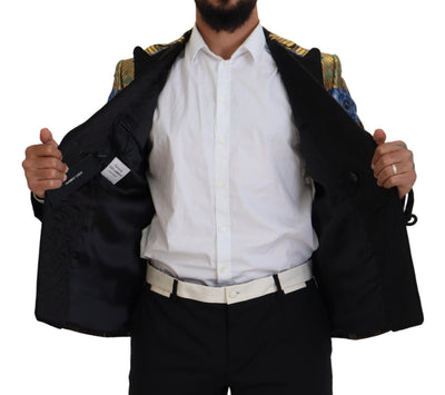 Dolce & Gabbana Gold Lurex Zweireiher Jacke Blazer