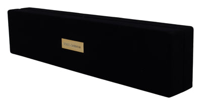 Dolce & Gabbana Schwarzer Samt Logo Plaque Lagerung Armband Schmuck-Box