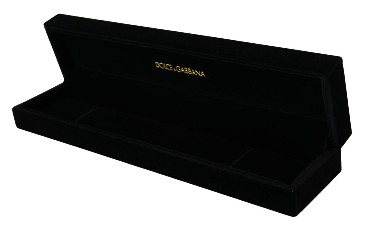 Dolce & Gabbana Schwarzer Samt Logo Plaque Lagerung Armband Schmuck-Box
