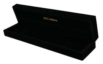 Dolce & Gabbana Schwarzer Samt Logo Plaque Lagerung Armband Schmuck-Box