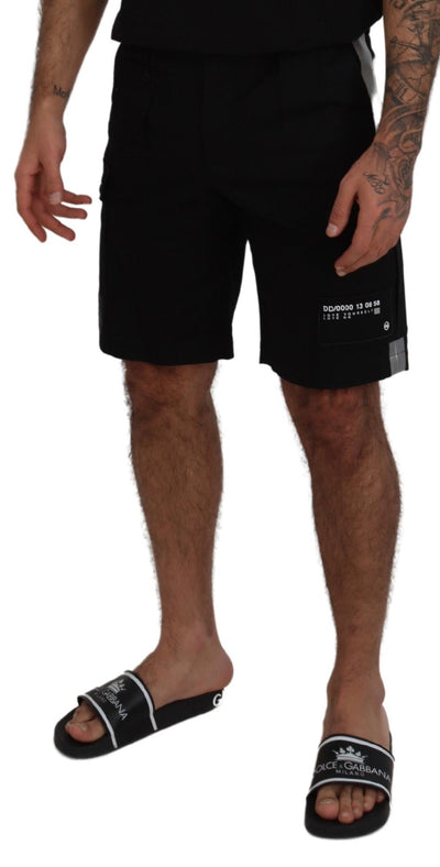 Dolce & Gabbana Schwarze Bermuda Cargo Freizeitshorts