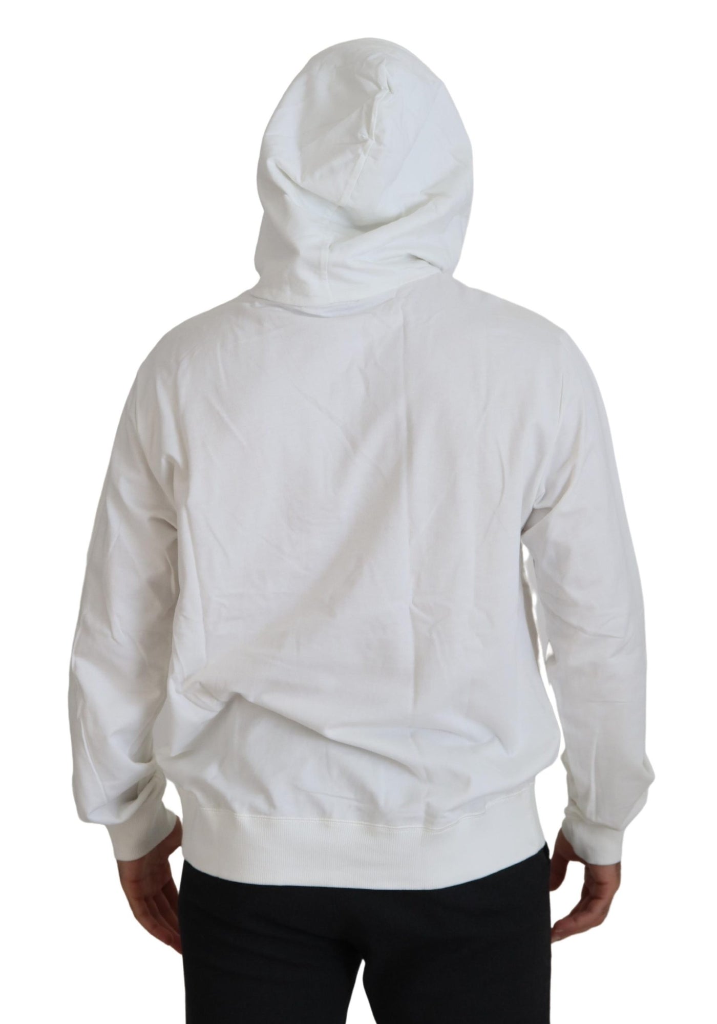 Dolce & Gabbana Weißes Baumwoll-Sweatshirt mit Kapuze Pullover