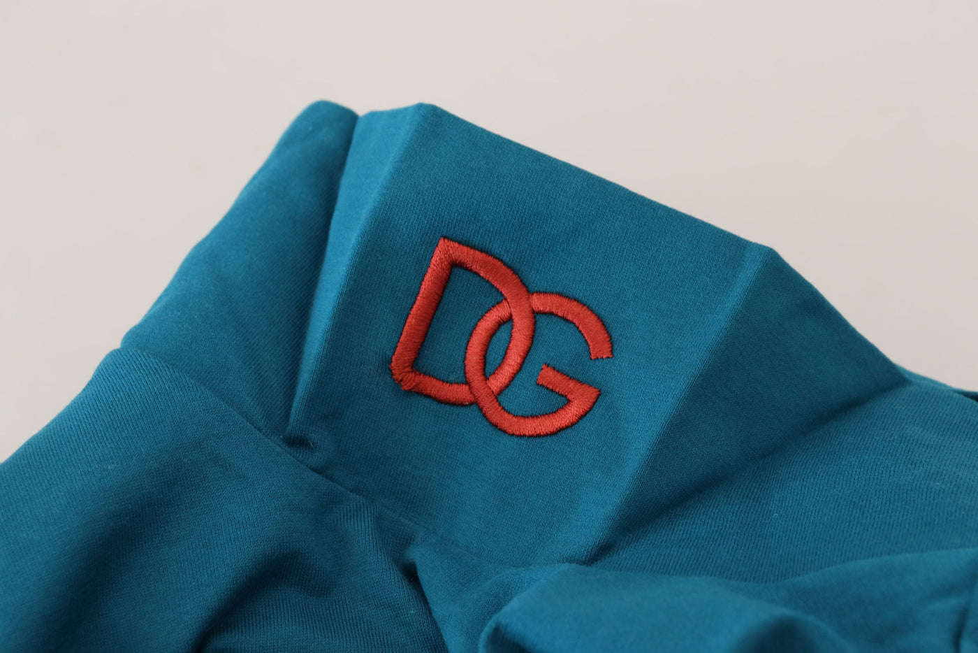Dolce & Gabbana Blauer Baumwollpullover mit Kragen Schlanker Pullover