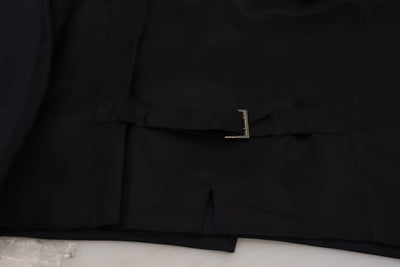 Dolce & Gabbana Schwarze Stretchweste aus Wolle Formelle Weste